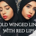 Bold-Winged-Liner-with-Red-Lips-Makeup-Tutorial