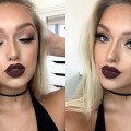 Instagram-Baddie-Makeup-Tutorial-Matte-Eyes-Dark-Lips